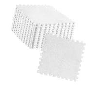 Pssopp Tapis Puzzle en Peluche Antidérapant, Carrelage Emboîtable Facile à Installer, Tapis de Sol Doux et Confortable 11,8 X 11,8 Pouces pour Chambre d'enfants (White)