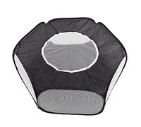 Pssopp Tente de Chenil Pliable et Douce pour Animaux de Compagnie, Parc Portable en Tissu Noir pour Utilisation Intérieure et Extérieure, Porte Zippée et Housse d'ombrage Amovible 37,4 X 33,5 X 15