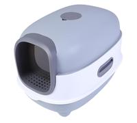 Pssopp Toilette de Chat Couverte à Litière, Extra Grand Espace Easy Access Efficace Efficace Odor Control fermé à Litière pour Chats avec Cuillère pour Animaux de Compagnie