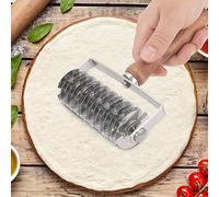 Pssopp treillis de Pâte à Manche en Bois Ergonomique, Couteau à Rouleau en Acier Inoxydable avec électrolytique, Coupes de Grille Précises, Nettoyage Facile, pour la Cuisson de Biscuits, de