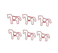 Pssopp Trombones en Forme de Cheval 100 Pièces Trombones en Métal Pinces à Documents en Fer avec un Design Amusant pour les Décorations Artisanales de L'école de Bureau (rouge)