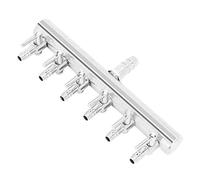 Pssopp Vanne de Contrôle du Débit d'air pour Aquarium à 6 Voies, Séparateur en Acier Inoxydable, Distributeur d'air Fiable 11.5x5.5cm pour Utilisation en Aquarium