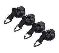 Pssopp Ventouses de Tente de Voiture 4 Pièces Crochets d'aspiration ABS avec Sangle en Nylon 6,5 Cm Installation Facile Forte Adsorption pour Auvent de Voiture Camping Bâche Camion Voyage en Plein