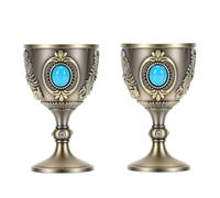 Pssopp Verres à Vin 2,76 Pouces de Hauteur 1,57 Pouces Ouverture 2PCS Gobelets en Métal Vintage, Gobelets en Métal Vintage