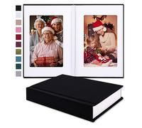 Pssoss Album photo avec espace d'écriture pour 30 photos, pour photos de mariage et de bébé, taille S, 10 x 15 cm, noir