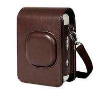pssped Étui de protection pour appareil photo compatible avec appareil photo instantané Fuji Instax Mini LiPlay, sac en cuir synthétique sur mesure avec bandoulière réglable, rangement compact (marron