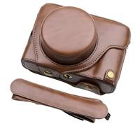 pssped Étui de protection pour appareil photo Fuji x100V, sac sur mesure en cuir synthétique avec bandoulière réglable, rangement de transport compact (café)