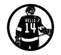 PSUENY Palet de Hockey LED Lampe Art Déco Lampe Lumières LED Décoration Lumière Personnalisé Nom Et Numéro Joueur De Hockey Métal Logo Avec Led Couleurs Change Alimenté par USB Cadeau Anniversaire