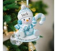 PSUNEY Ornements de Noël Personnalisés 2024 Ornement Personnalisé avec Nom Texte d'arbre de Noël Cadeaux de Décoration pour Famille 5 Styles