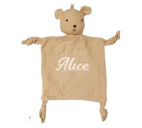 PSUNEY Personnalisé Doudou pour bébé avec nom brodé, Couverture de sécurité, Nouveau-né Consolateur, Peluche Bébé Idée Cadeau pour Filles Et Garçons