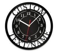 PSUNEY Personnalisé Vintage Horloge Murale Métal Outils avec Logo Nom Cadeau Home Decor pour Réparateur Briqueteur Charpentier Garage Industriel Bureau Outillage avec 7 Couleurs de Lumières