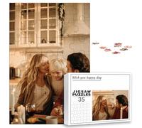 PSUNEY Puzzle Personnalisé Cadre Photo 35/70/120/200/300/500/1000/1500/2000/3000 Pièces Personnalisez Votre Image Cadeaux pour Adultes Famille Enfants Amis Anniversaire
