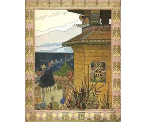 PSVDCTOO Affiche Impression Impression d'art Art Tableau Illustration du conte de fées le canard blanc d'Ivan Yakovlevich Bilibin Image Sur Toile Pour Décoration Murale 60x90cm