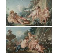 PSVDCTOO Affiche Impression Impression d'art Art Tableau Musique et danse et Amours en complot de François Boucher Image Sur Toile Pour Décoration Murale 60x90cm