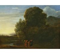 PSVDCTOO Affiche Impression Prints Toile Peinture Murale Paysage avec St Jean Baptiste de Claude Lorrain Toile murale abstraite Pour Décoration Salon 60x90cm