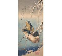 PSVDCTOO Art Reproduction Impression d'affiches Affiche Toile un canard sauvage près d'un rivage enneigé par Ando Hiroshige Art Portrait Pour Decoración Mural 60x90cm