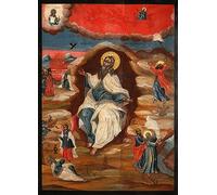 PSVDCTOO Poster Image Affiches et Gravures Impression Sur Toile le prophète Élie dans le désert fin 1000 par le célèbre peintre d'icônes russe Toile Modern Peinture Pour Décoration Salon 60x90cm