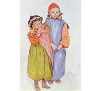 PSVDCTOO Poster Image Affiches et Gravures Impression Sur Toile Les enfants du charpentier Hellberg de Carl Larsson Toile Modern Peinture Pour Décoration Salon 60x90cm