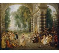PSVDCTOO Poster Image Affiches et Gravures Impression Sur Toile Les Plaisirs du Bal de Jean Antoine Watteau Toile Modern Peinture Pour Décoration Salon 60x90cm