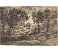 PSVDCTOO Poster Image Affiches et Gravures Impression Sur Toile Souvenir De Toscane Jean-Baptiste-Camille Corot Toile Modern Peinture Pour Décoration Salon 60x90cm