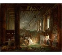 PSVDCTOO Poster Image Affiches et Gravures Impression Sur Toile un ermite priant dans les ruines d'un temple romain par Hubert Robert Toile Modern Peinture Pour Décoration Salon 60x90cm