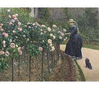 PSVDCTOO Poster Image Impression Sur Toile Affiches et Gravures Jardin des roses au Petit Gennevilliers Gustave Caillebotte Huile sur toile par Gustave Caillebotte Pour Décoration Salon 60x90cm