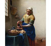 PSVDCTOO Poster Image Impression Sur Toile Affiches et Gravures La Laitière de Jan Vermeer Van Delft Pour Décoration Salon60x90cm