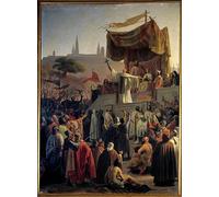 PSVDCTOO Poster Image Impression Sur Toile Affiches et Gravures Prédication de Saint Bernard de Clairvaux par Emile Signol Toile Modern Peinture Pour Décoration Salon 60x90cm