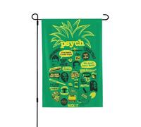 Psych Ananas Citation Drapeau de la Paix Impression 3D Vertical Double Face Décoration de Maison Extérieur Jardin Patio Yard Pelouse Drapeau 71,1 x 101,6 cm