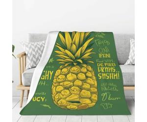 Psych Couverture douce et confortable avec citation ananas 127 x 101,6 cm | Couverture légère pour canapé, lit, salon, voyage, camping