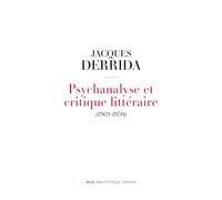 Psychanalyse Et Critique Littéraire - 1969-1970