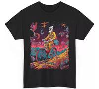 Psychedelic Astronaut T-Shirt - Trippy Space Biker Graphic Tee