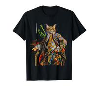 Psychedelic Colorful Abstract Fantasy Cat In Baroque Style T-Shirt