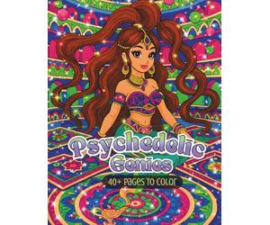 Psychedelic Genies: A Fantasy Coloring Book of Magic Lamps, Mystic Palaces & Surreal Lamp-Born Spirits
