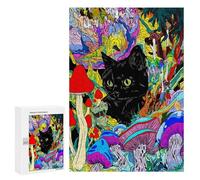 Psychedelic Mushroom Cat Art Print-3 Puzzle 1000 Pièces Educa Jouet en Bois Cadeau Unique Décoration Intérieure Jeu Éducatif Challenge Toy Adultes Et Enfants À Partir De 14 Ans 300 PCS