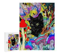 Psychedelic Mushroom Cat Art Print-3 Puzzle 1000 Pièces Educa Jouet en Bois Cadeau Unique Décoration Intérieure Jeu Éducatif Challenge Toy Adultes Et Enfants À Partir De 14 Ans 500 PCS