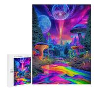 Psychedelic Mushroom Forest Puzzle 1000 Pièces Educa Jouet en Bois Cadeau Unique Décoration Intérieure Jeu Éducatif Challenge Toy Adultes Et Enfants À Partir De 14 Ans 500 PCS