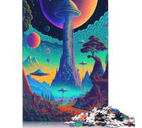 Psychedelic Nature Puzzle 1000 Pièces Educa Jouet en Bois Cadeau Unique De l'art De La Décoration Jeu Éducatif Challenge Toy Adultes Et Enfants À Partir De 14 Ans 1000pcs (40x28cm)