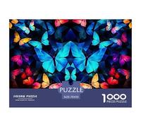 Psychedelic papillonPuzzles Surrealist Style 1000 Pieces for Adults Colorful Puzzle Ball Challenging Family Activity Games DIY Home Wall Decor Gift 70x50cm/1000pcs