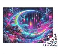 Psychedelic Skulls Splash Puzzle 1000 Pièces Educa Jouet en Bois Jeu D'Intelligence Décoration Intérieure Jeu Éducatif Challenge Toy Adultes & Enfants des 14 Ans 70x50cm/1000pcs