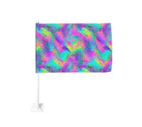 Psychédélique Abstrait Plat Peau de Serpent Texture Drapeau Voiture Extérieur Fenêtre Clip 30x45 Cm Double Face Décoration de Voiture