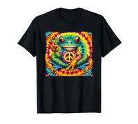 Psychédélique Grenouille Signe de Paix rétro Hippie Vibes T-Shirt Graphique avec Valeur
