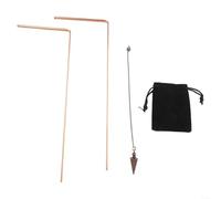 Psychic Divination Tools 99 9 Tiges de radiesthésie en cuivre et pendule pour localisation minérale, recherche d'eau, travail énergétique et récupération d'objets perdus