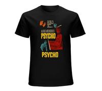 Psycho V3 Alfred Hitchcock Movie 1960 Men's Short Sleeve Cotton Shirt for Sport Size XL