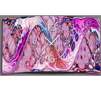 Psychodelic pink Horloge murale design moderne horloges murales silencieuses pas de tic-tac dixtime 3D-0191