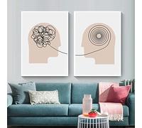 Psychologue Affiche Art Mur Impressions Numériques Toile Peinture 2 Pièces Art Mur Photos Psychothérapeute Thérapie Consultant Bureau Décor 60Cmx80Cmx2Pcs Sans Cadre
