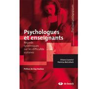 Psychologues et enseignants Regards systémiques sur les difficultés scolaires - Chiara Curonici - De Boeck Supérieur - broché - Livre