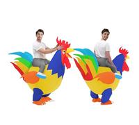 PsyKim Lot de 2 costumes gonflables de coq pour adulte - Tenues de poulet amusantes pour Halloween, cosplay, fête d'anniversaire