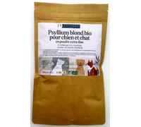Psyllium Blond Bio en Poudre Extra-Fine 300G pour Chiens et Chats, 100% Naturel, Transit Intestinal, Constipation à mélanger à la Nourriture - Esténat