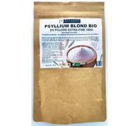 Psyllium Blond Bio en poudre extra-fine - Téguments Purs 99% - Utilisation pratique : se mélange facilement aux boissons et à la nourriture - Haute Teneur en Fibres - 150g - Estenat